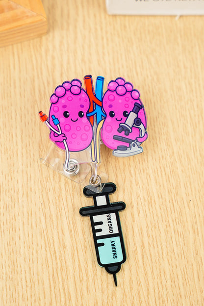 Kidney Nephrology Badge Reel - Retractable Nephrology ID Holder