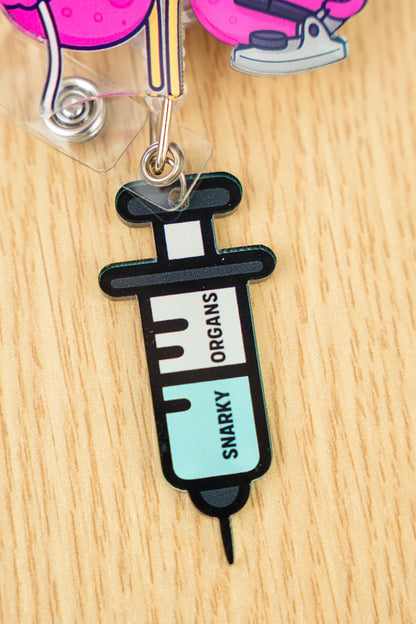 Kidney Nephrology Badge Reel - Retractable Nephrology ID Holder