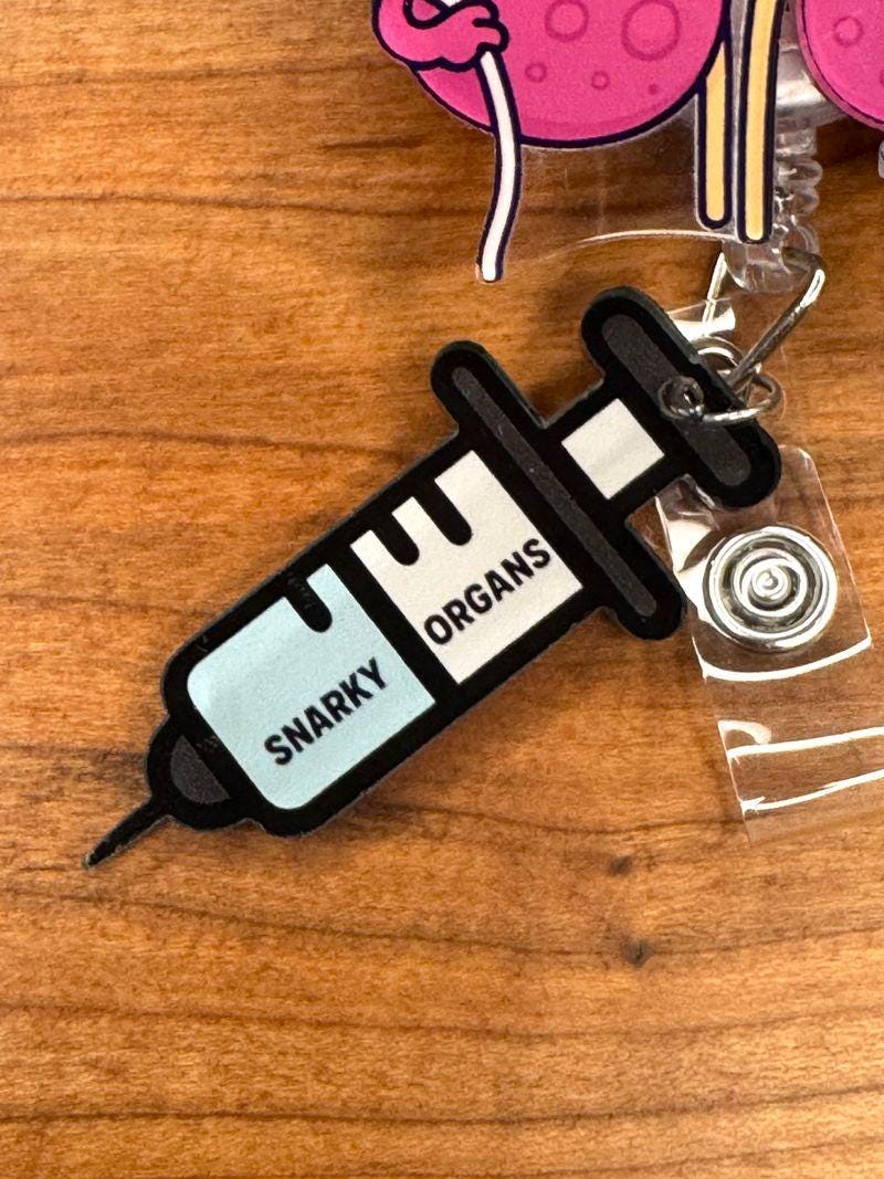 Kidney Nephrology Badge Reel - Retractable Nephrology ID Holder