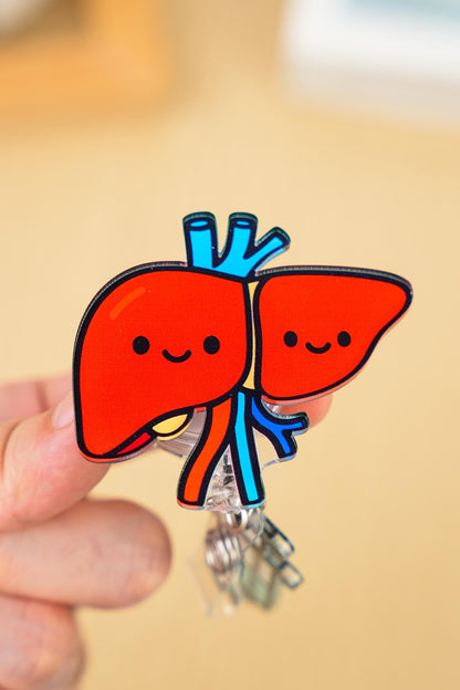 Liver Hepatic Badge Reel - Retractable Hepatology ID Holder