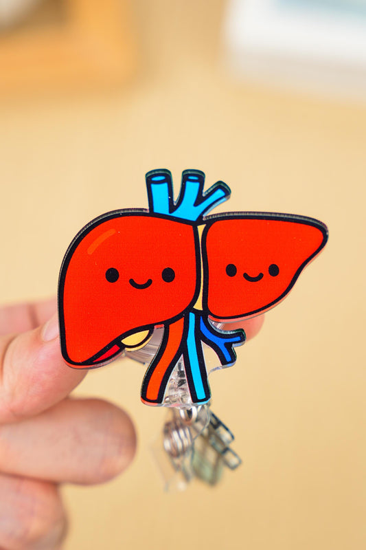 Liver Hepatic Badge Reel - Retractable Hepatology ID Holder