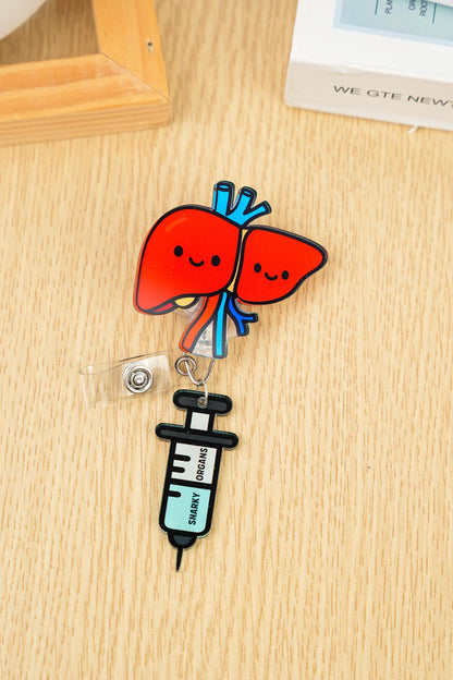 Liver Hepatic Badge Reel - Retractable Hepatology ID Holder