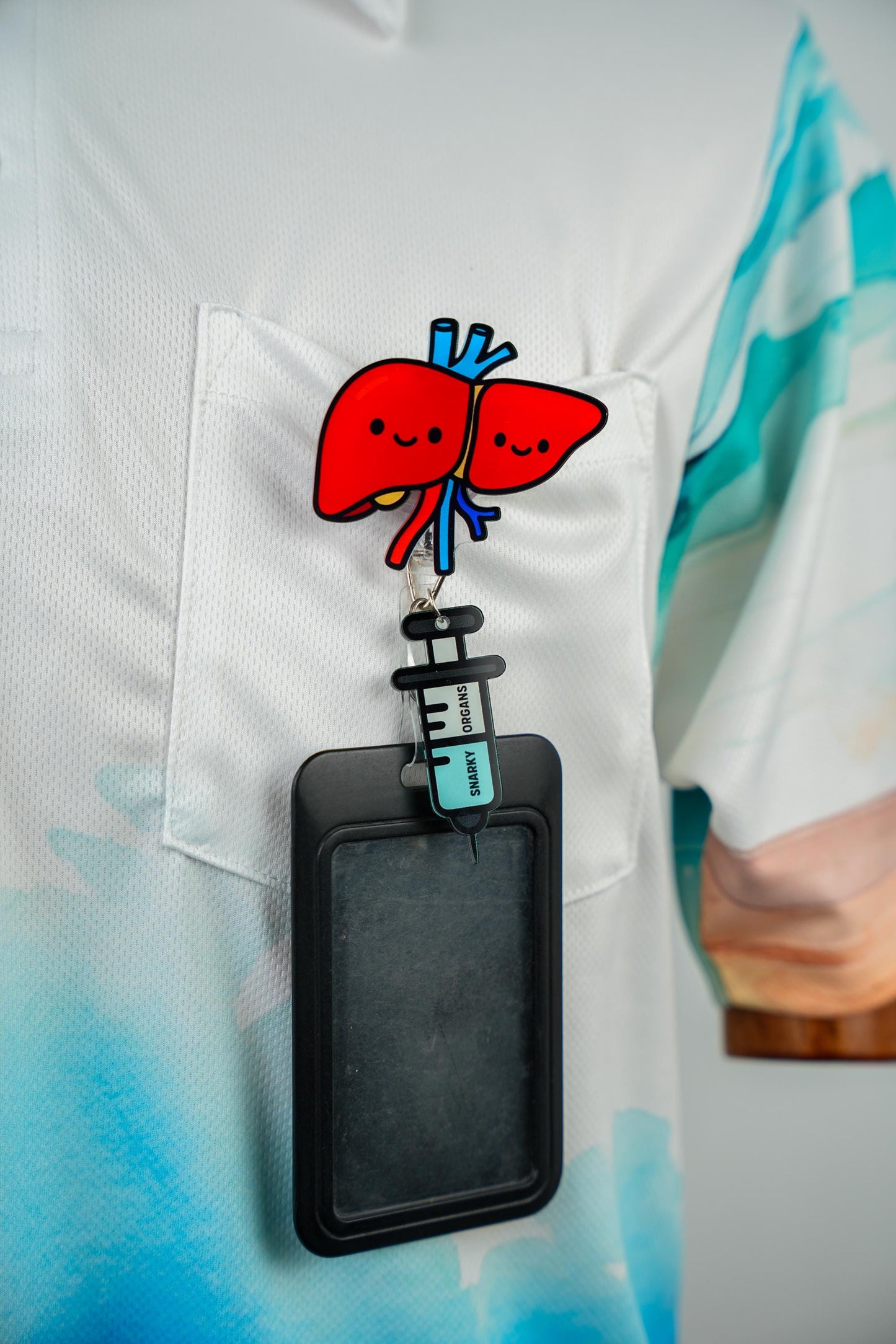 Liver Hepatic Badge Reel - Retractable Hepatology ID Holder