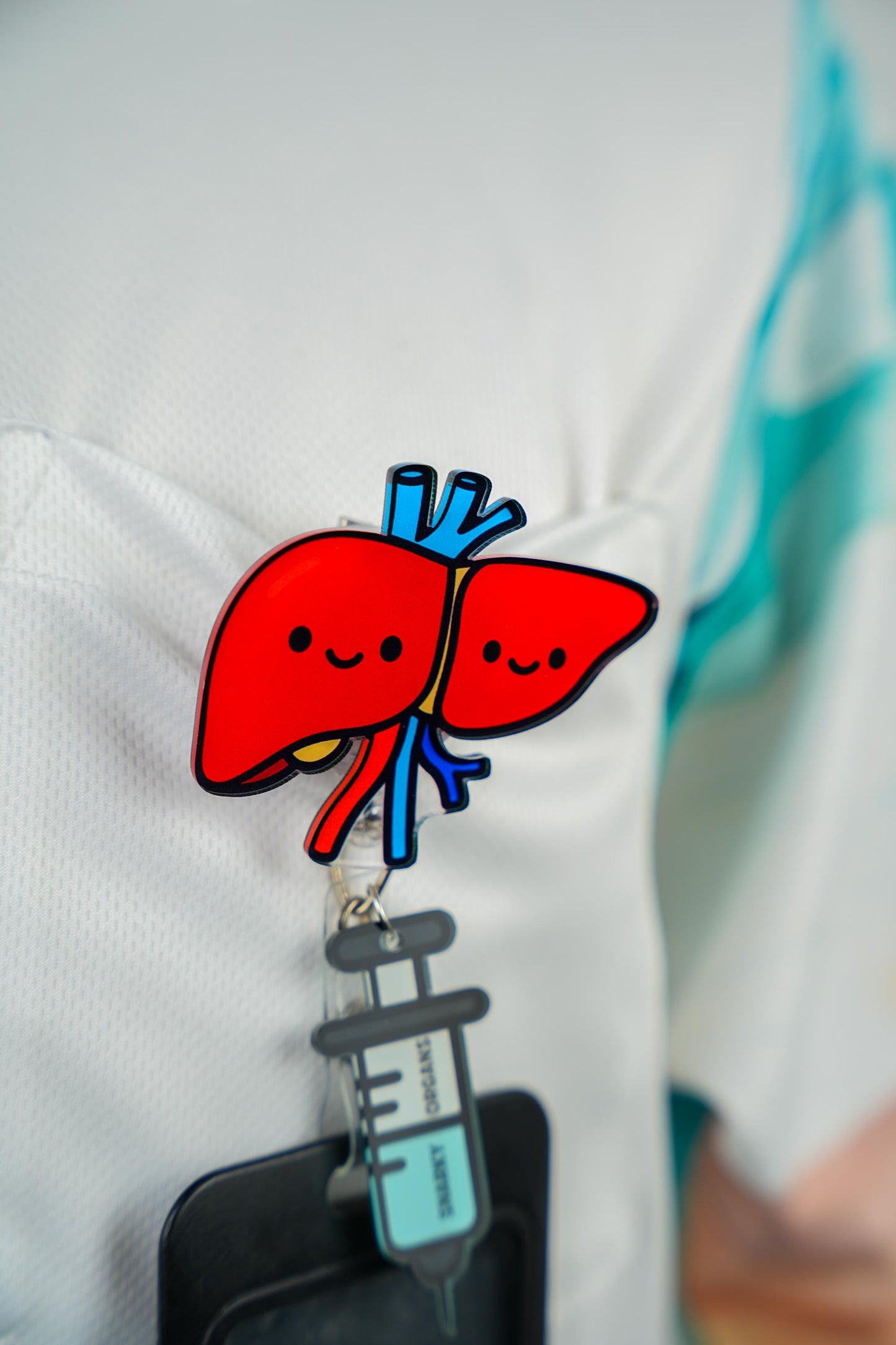 Liver Hepatic Badge Reel - Retractable Hepatology ID Holder