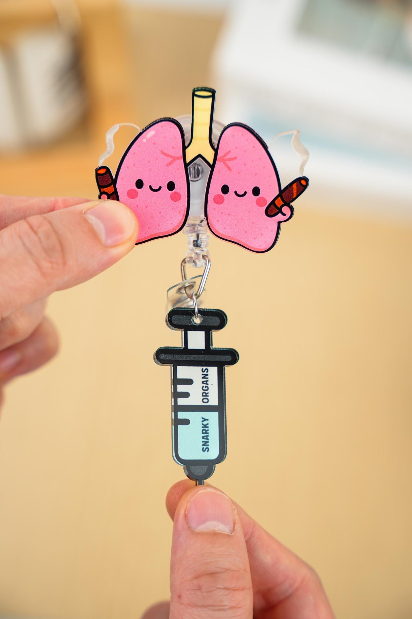 Lung Badge Reel - Retractable Respiratory Therapy ID Holder