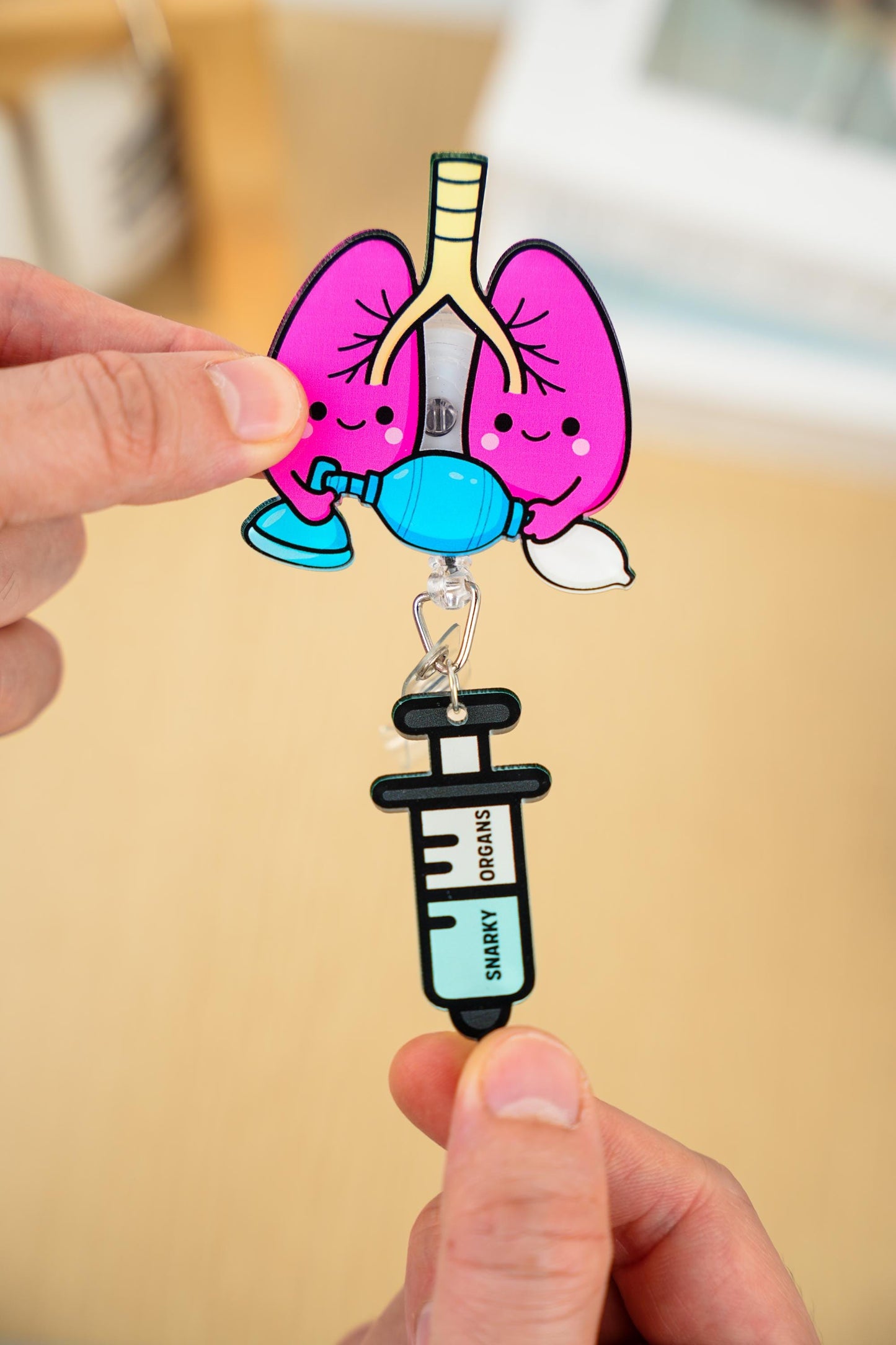 Lung Badge Reel - Retractable Respiratory Therapy ID Holder