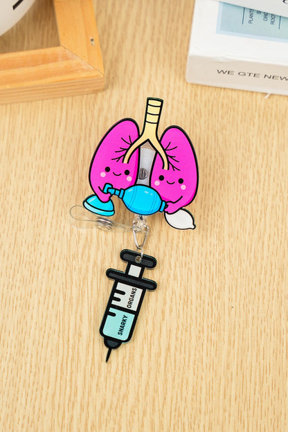 Lung Badge Reel - Retractable Respiratory Therapy ID Holder