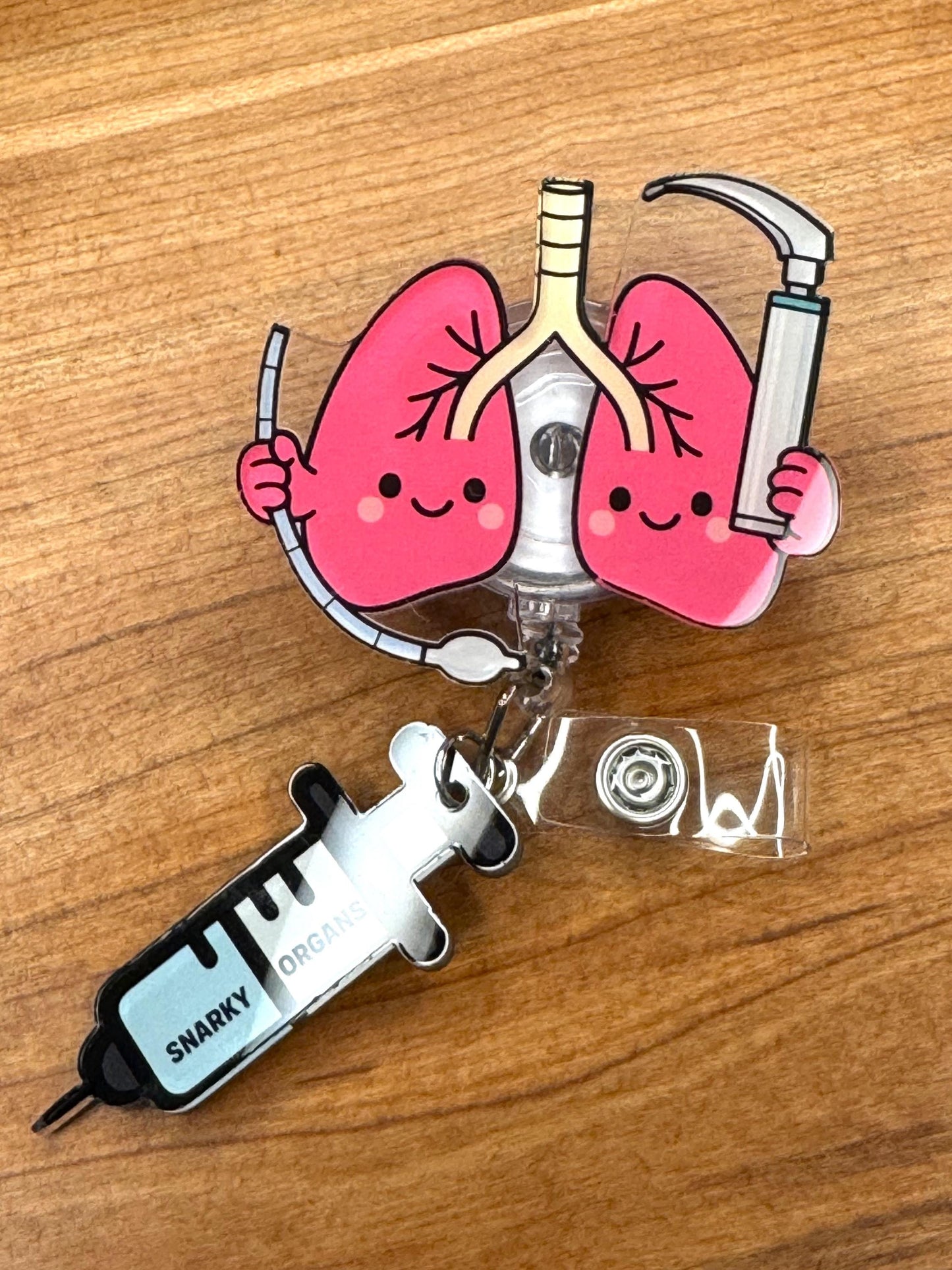 Lung Laryngoscope Badge Reel - Retractable RT ID Holder