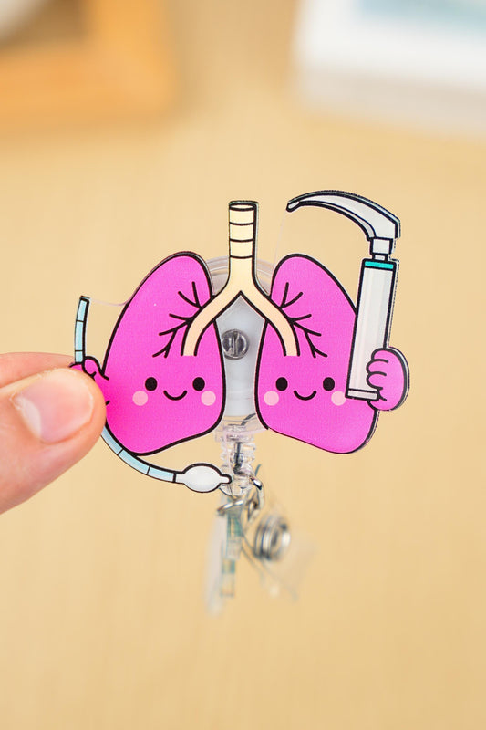 Lung Laryngoscope Badge Reel - Retractable RT ID Holder