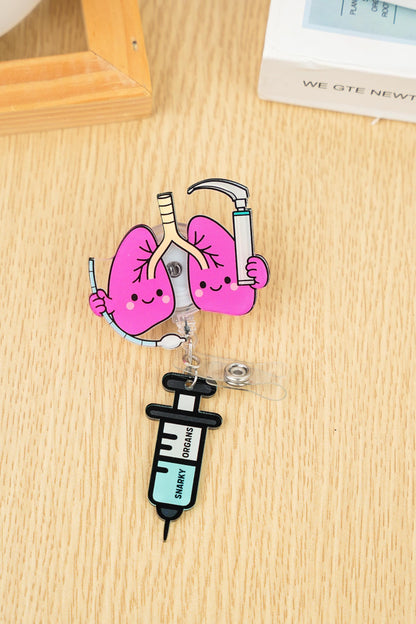 Lung Laryngoscope Badge Reel - Retractable RT ID Holder