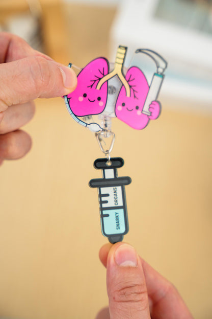 Lung Laryngoscope Badge Reel - Retractable RT ID Holder