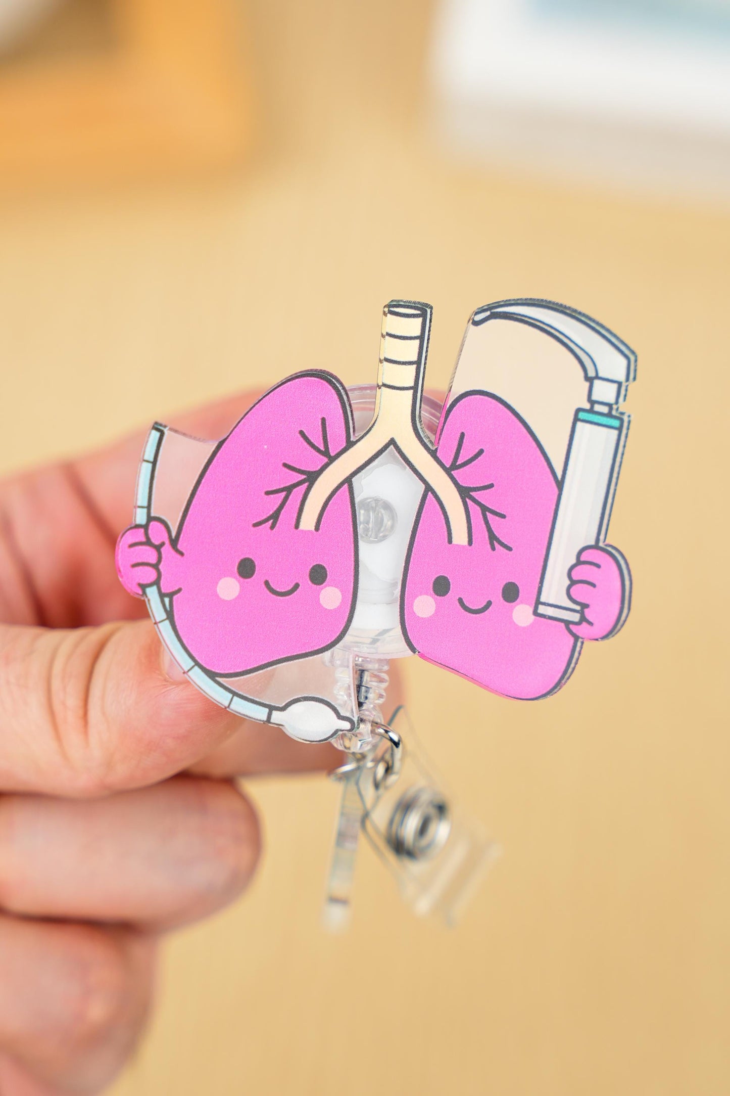 Lung Laryngoscope Badge Reel - Retractable RT ID Holder