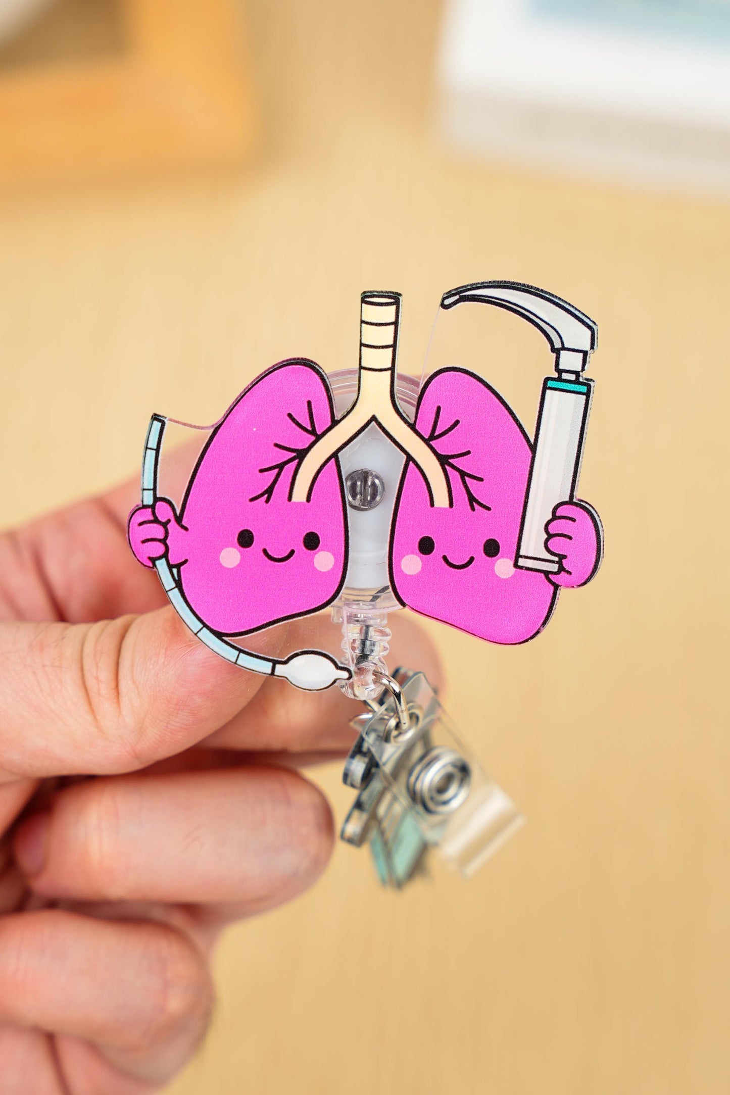 Lung Laryngoscope Badge Reel - Retractable RT ID Holder