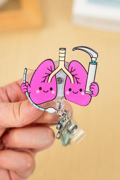 Lung Laryngoscope Badge Reel - Retractable RT ID Holder