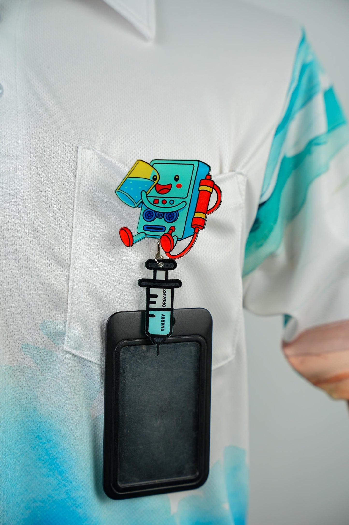 Kidney Nephrology Badge Reel - Retractable Nephrology ID Holder