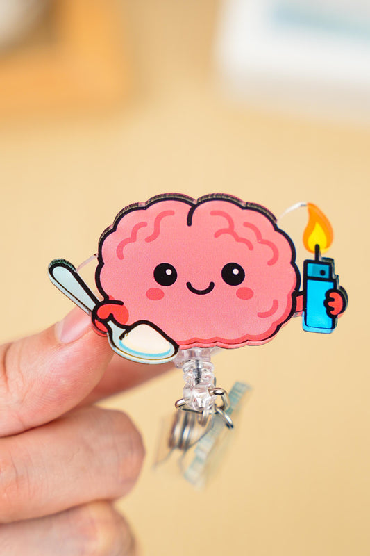 Sinful Brain Badge Reel - Retractable Neurology ID Holder