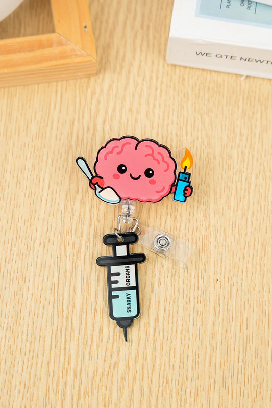 Sinful Brain Badge Reel - Retractable Neurology ID Holder