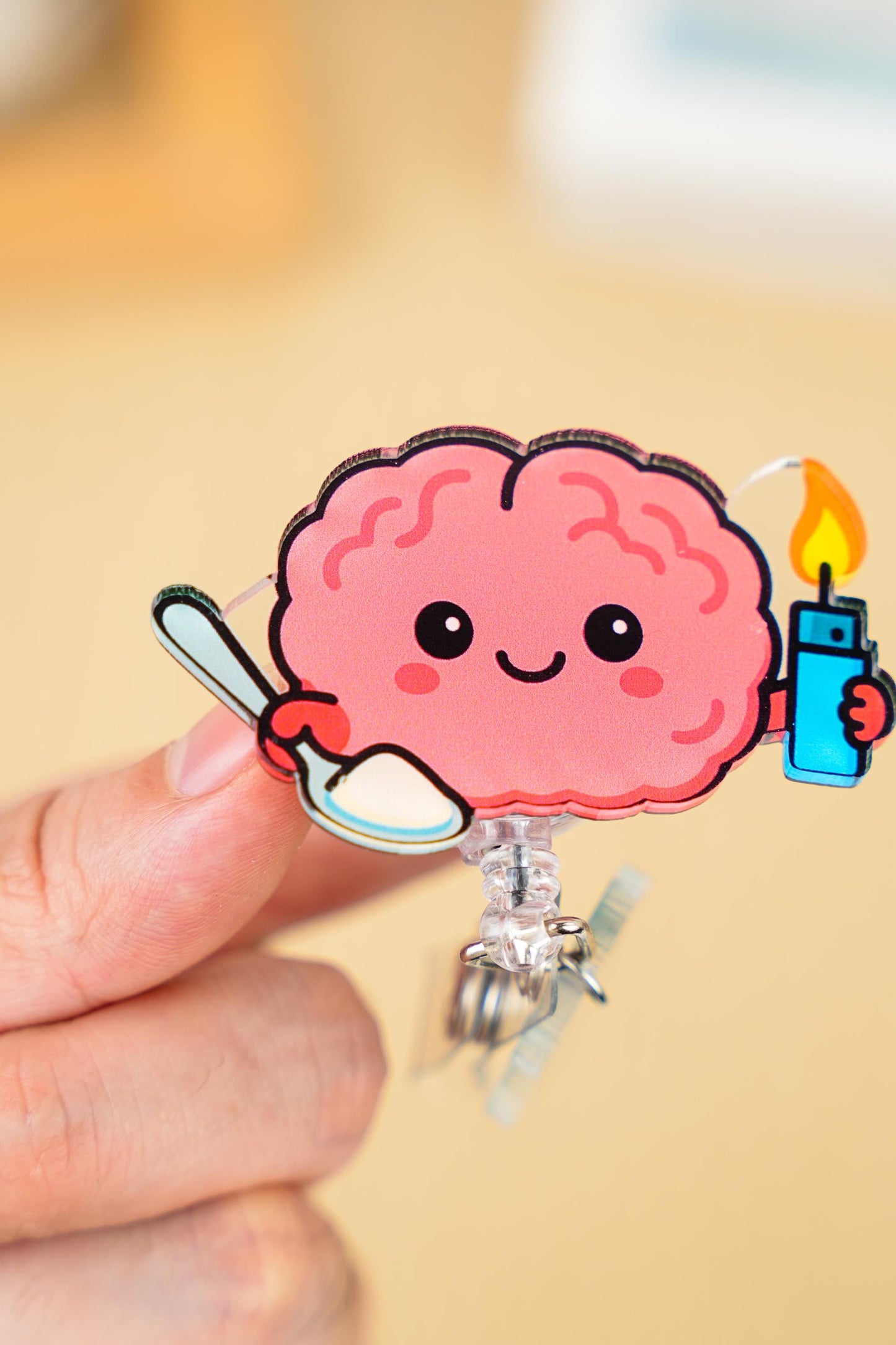 Sinful Brain Badge Reel - Retractable Neurology ID Holder