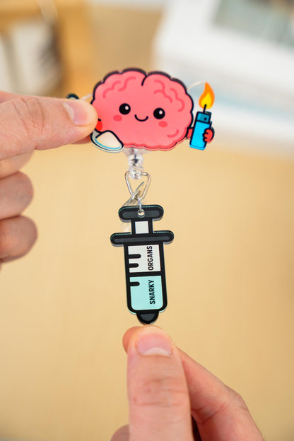 Sinful Brain Badge Reel - Retractable Neurology ID Holder