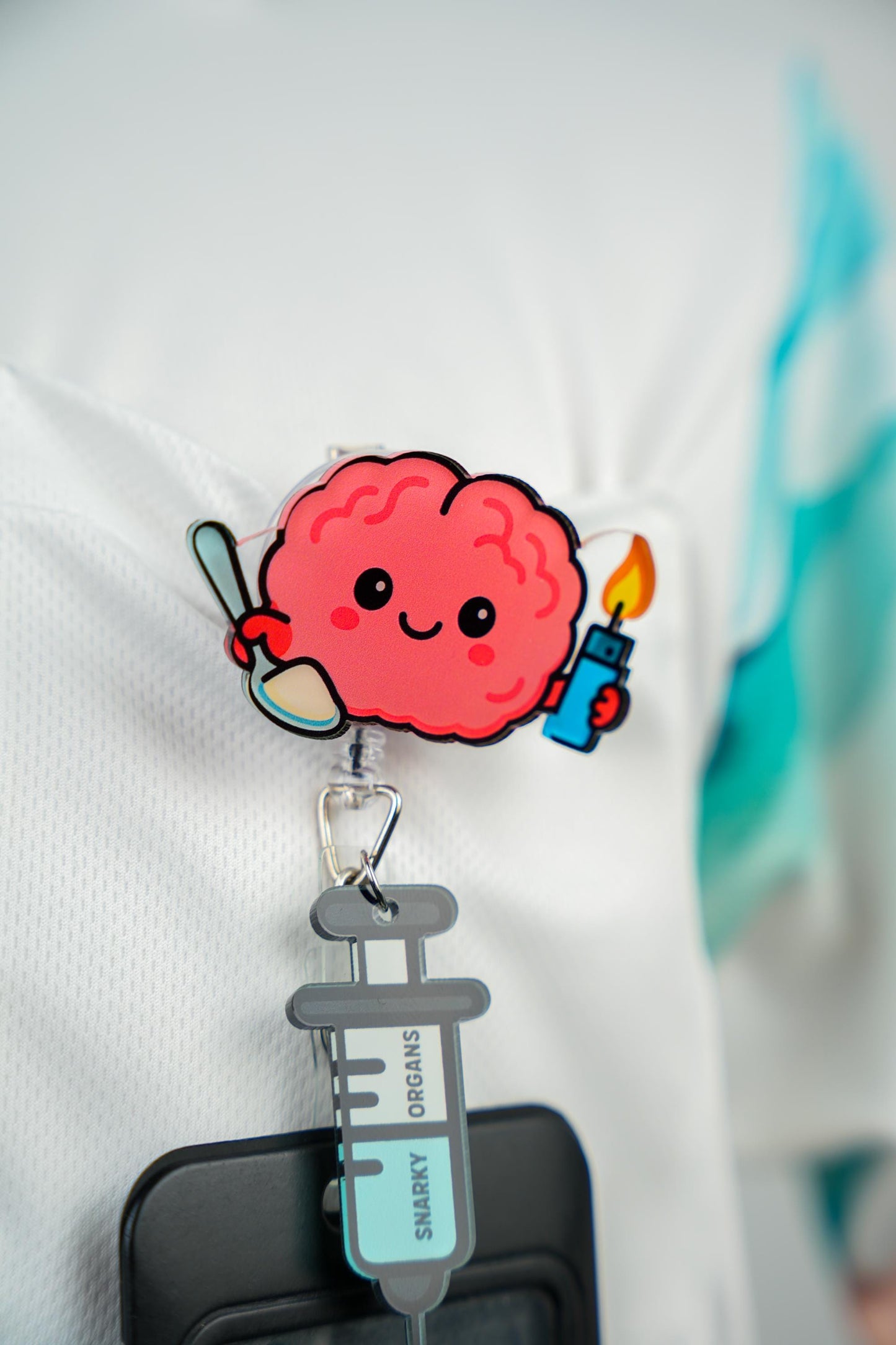 Sinful Brain Badge Reel - Retractable Neurology ID Holder