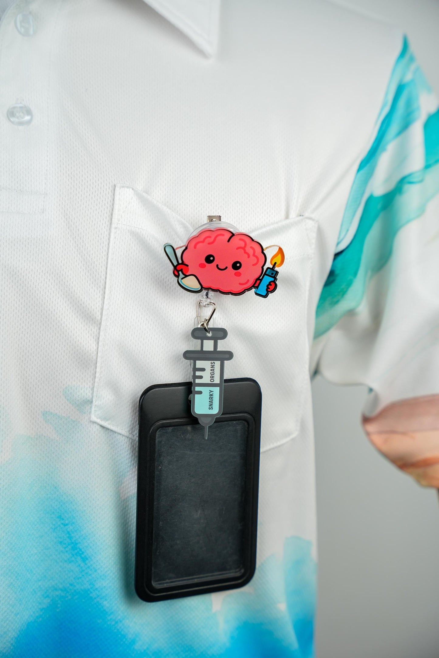 Sinful Brain Badge Reel - Retractable Neurology ID Holder