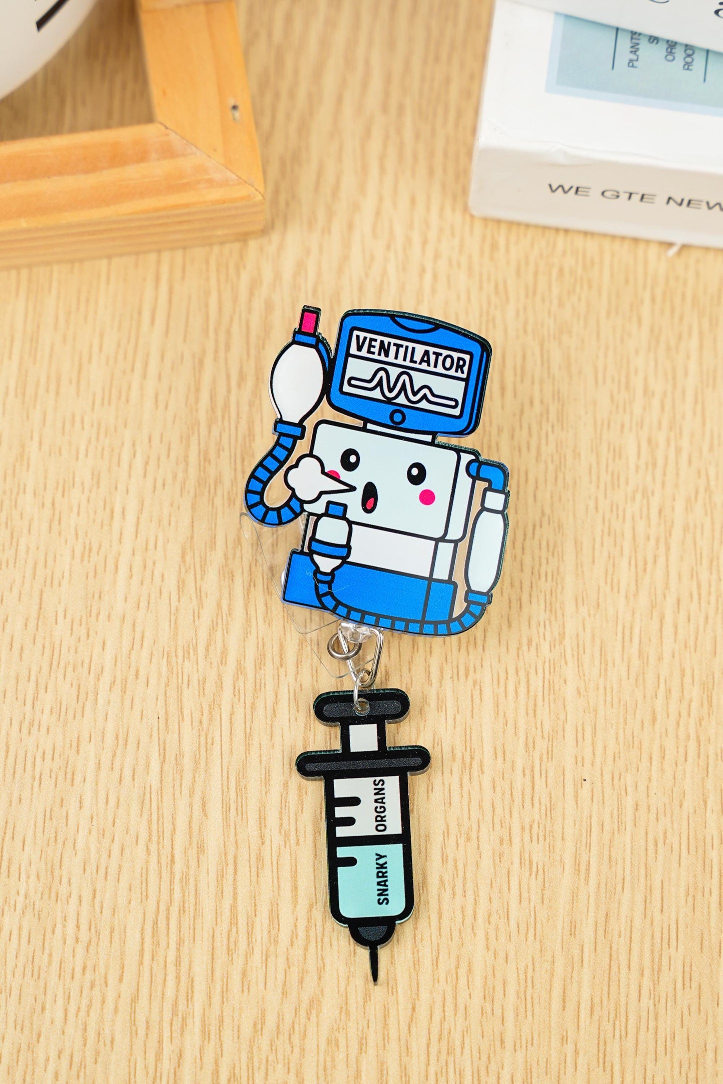 Ventilator Lung Badge Reel - Retractable Respiratory Therapy ID Holder