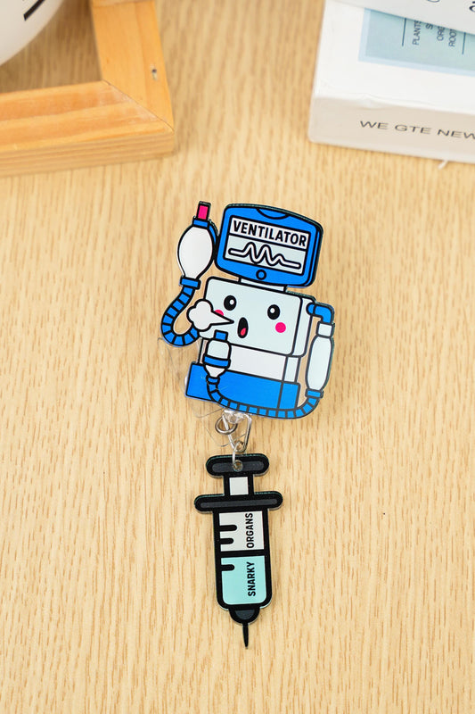 Ventilator Lung Badge Reel - Retractable Respiratory Therapy ID Holder